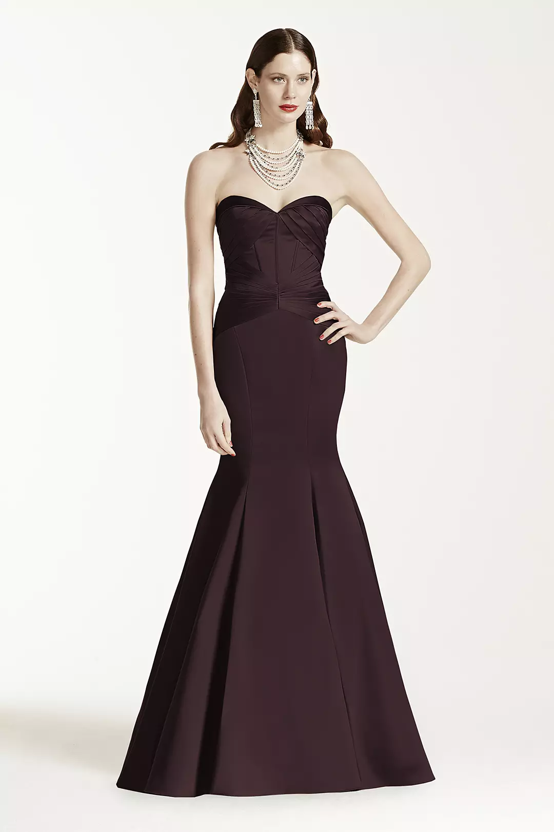 Satin Fit and Flare Dress wiith Corset Seam - Image 9