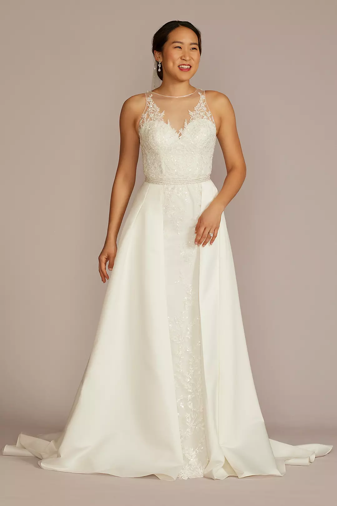 Satin Overskirt with Embellished Waistband - Image 4