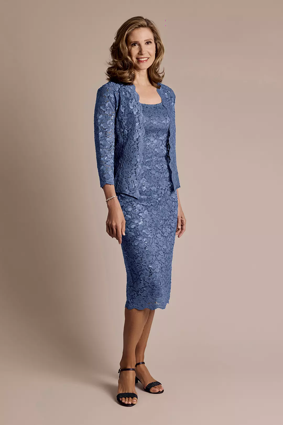 Sequin Lace Midi Jacket Dress - Image 32