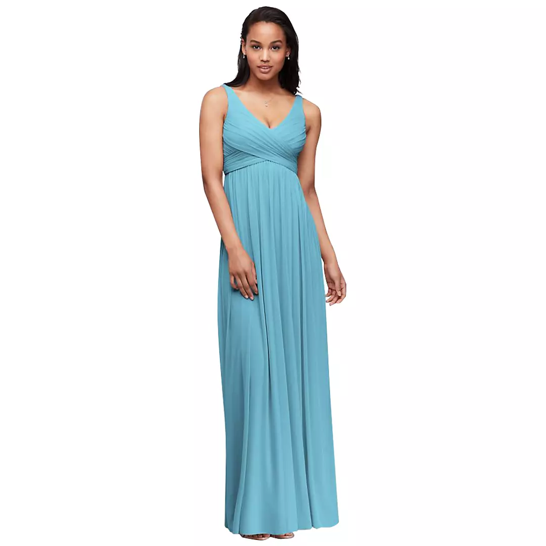 Short Mesh Bridesmaid Dress with Cowl Back - Image 165