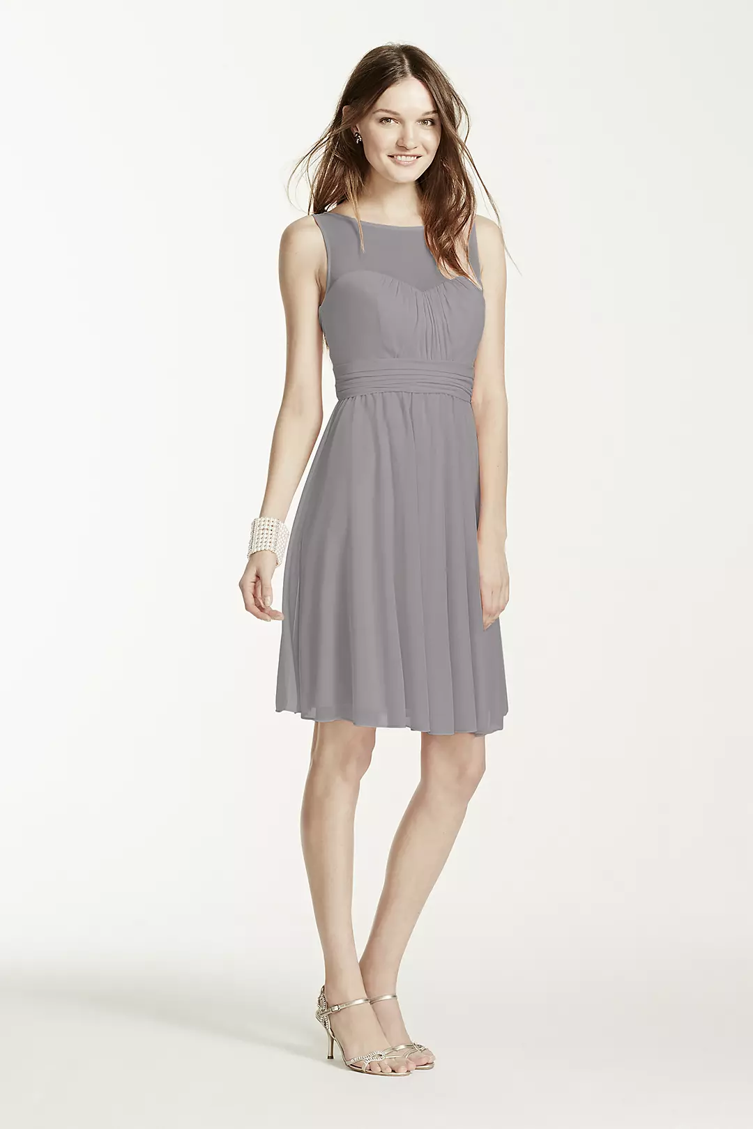 Short Mesh Dress with Sweetheart Illusion Neckline - Image 20