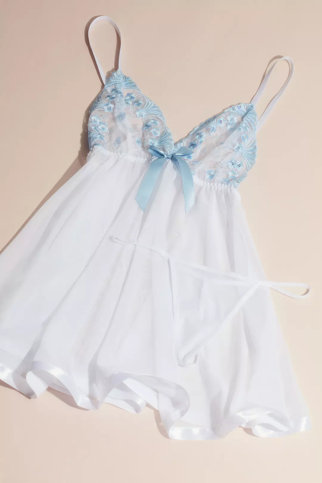 Soft Chiffon Baby Doll with Satin Ribbon Trim - Image 6