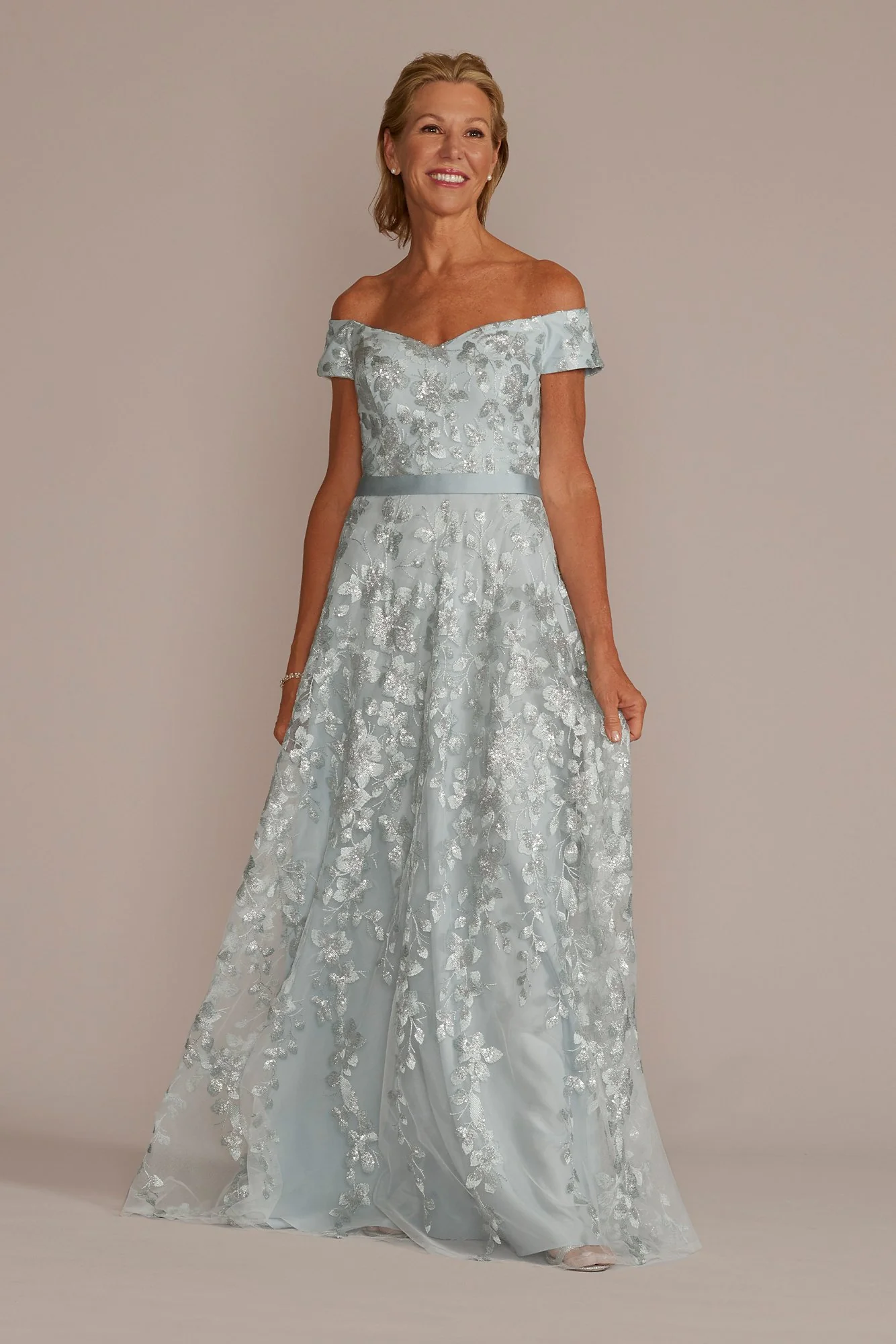 Sweetheart Off the Shoulder A-Line with Appliques - Image 3